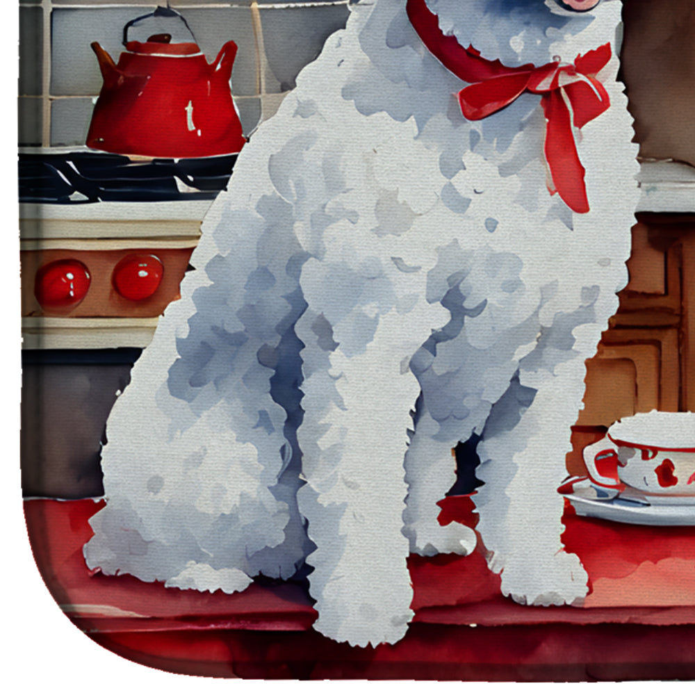 Poodle Christmas Cookies Dish Drying Mat