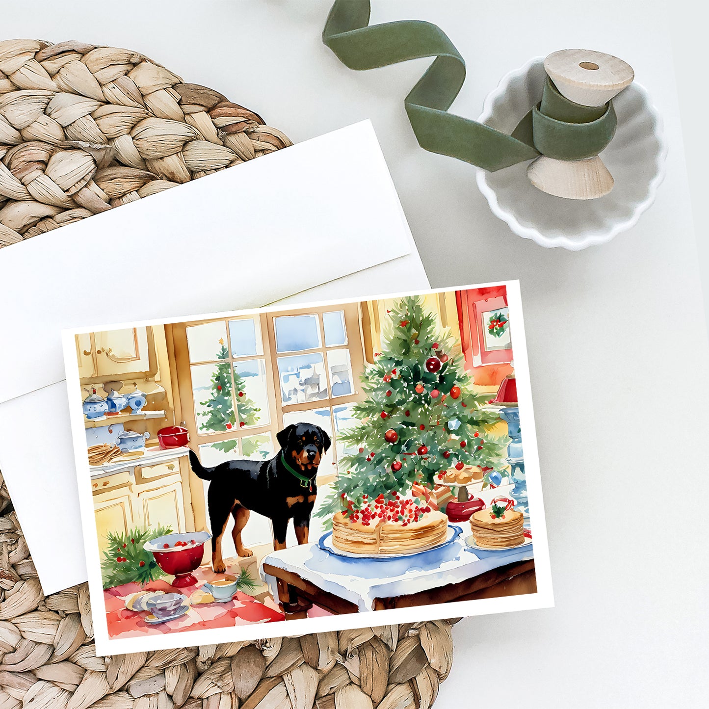 Rottweiler Christmas Cookies Greeting Cards Pack of 8