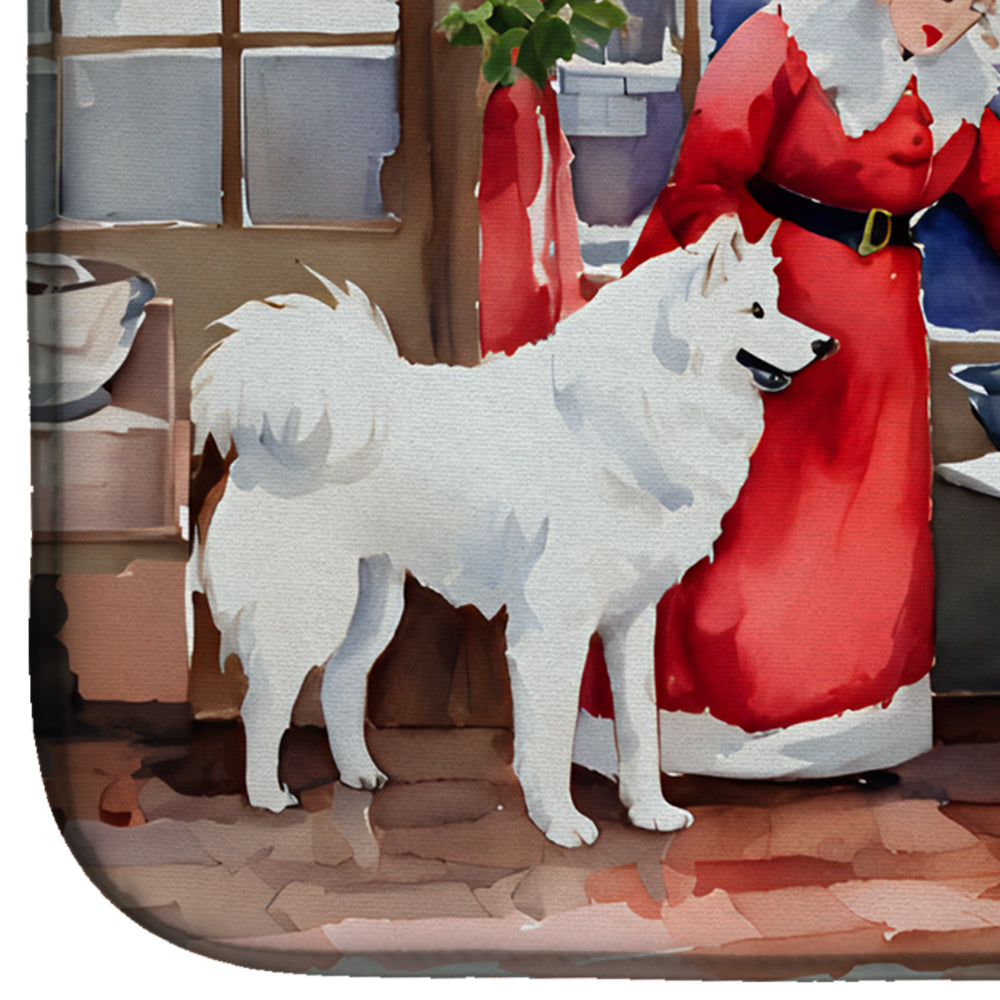 Samoyed Christmas Cookies Dish Drying Mat