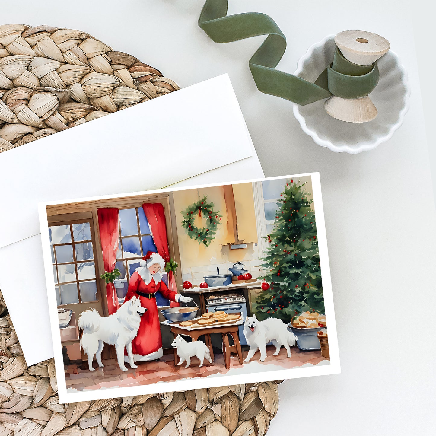 Samoyed Christmas Cookies Greeting Cards Pack of 8