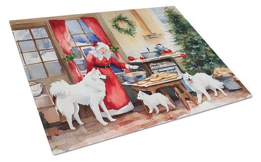 Buy this Samoyed Christmas Cookies Glass Cutting Board