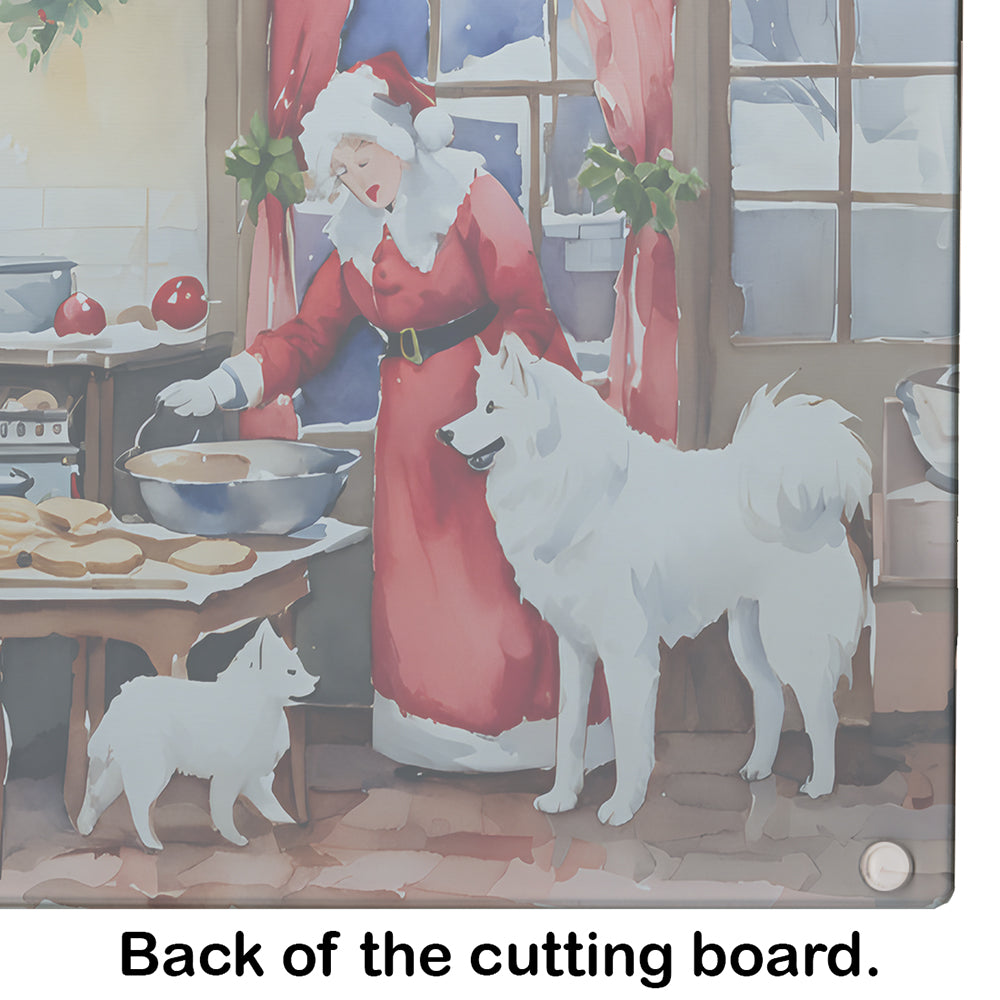 Samoyed Christmas Cookies Glass Cutting Board