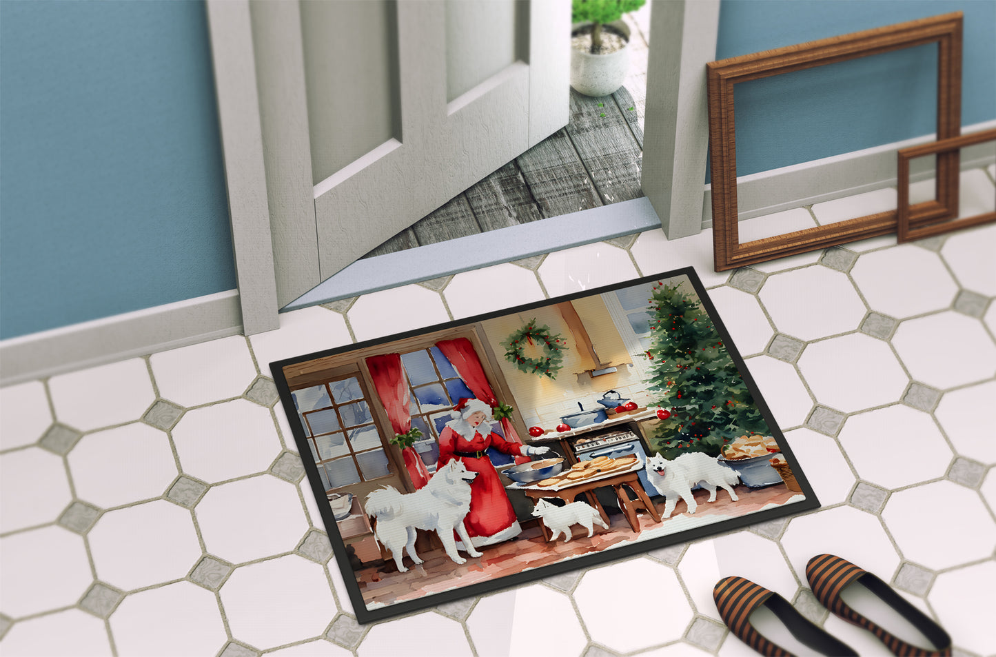 Samoyed Christmas Cookies Doormat