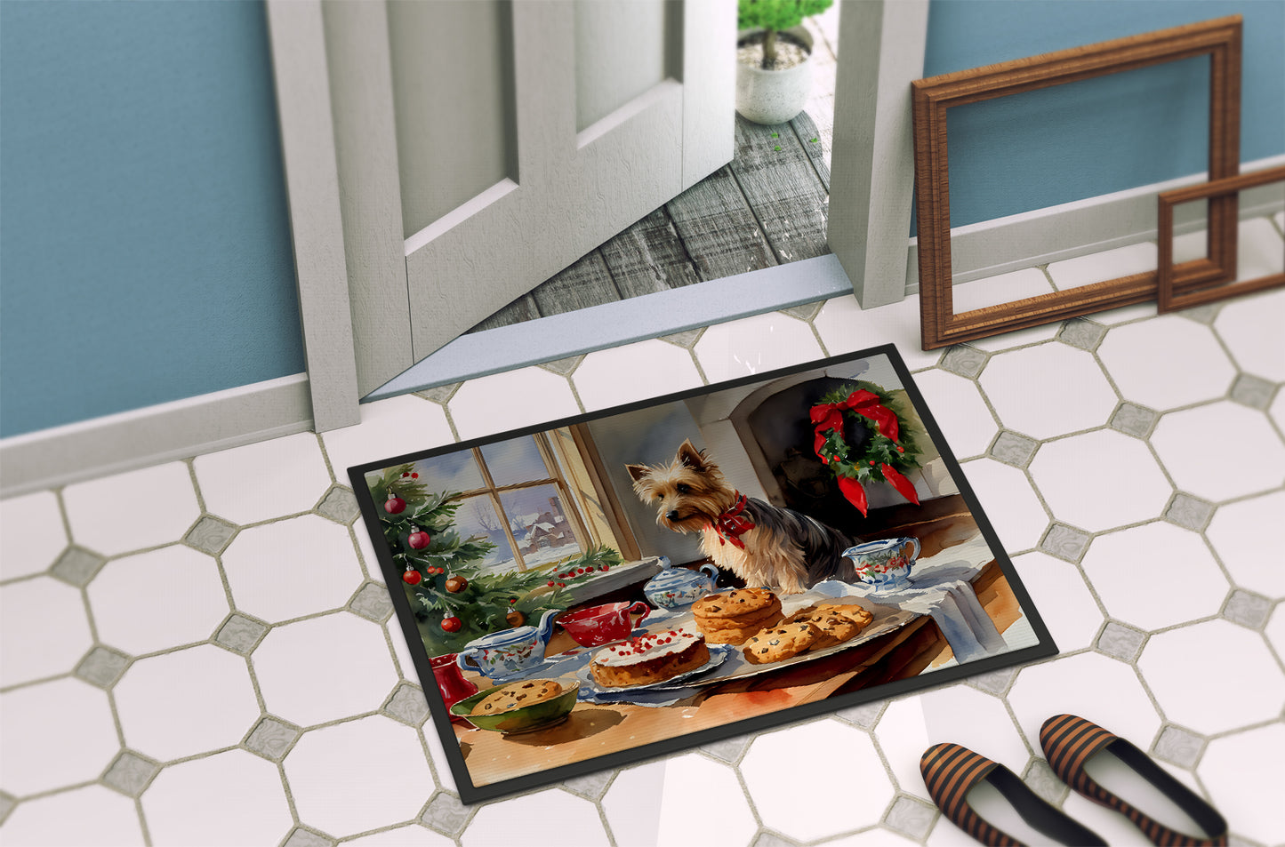 Silky Terrier Christmas Cookies Doormat