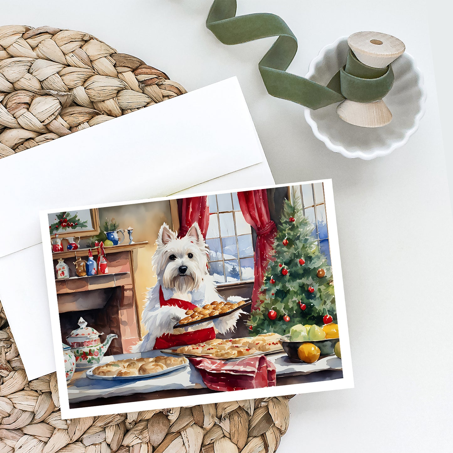 Westie Christmas Cookies Greeting Cards Pack of 8