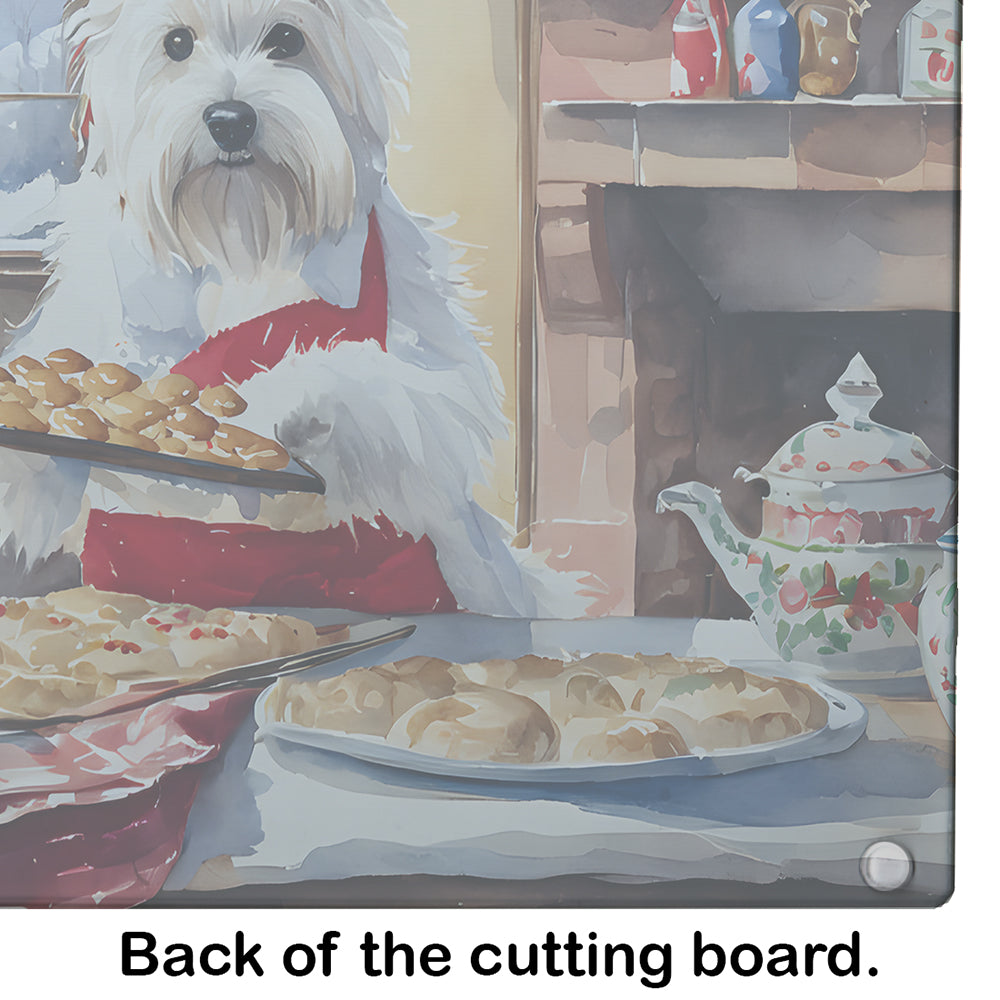 Westie Christmas Cookies Glass Cutting Board