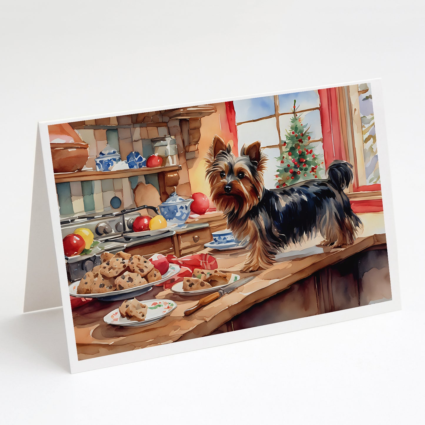 Buy this Yorkshire Terrier Yorkie Christmas Cookies Greeting Cards Pack of 8