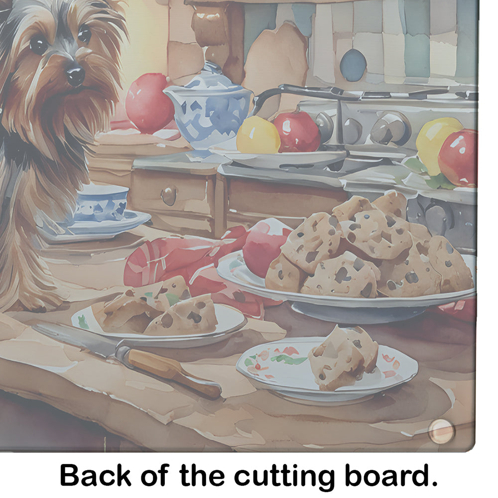 Yorkshire Terrier Yorkie Christmas Cookies Glass Cutting Board