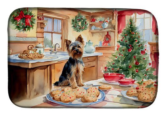 Buy this Yorkshire Terrier Yorkie Christmas Cookies Dish Drying Mat