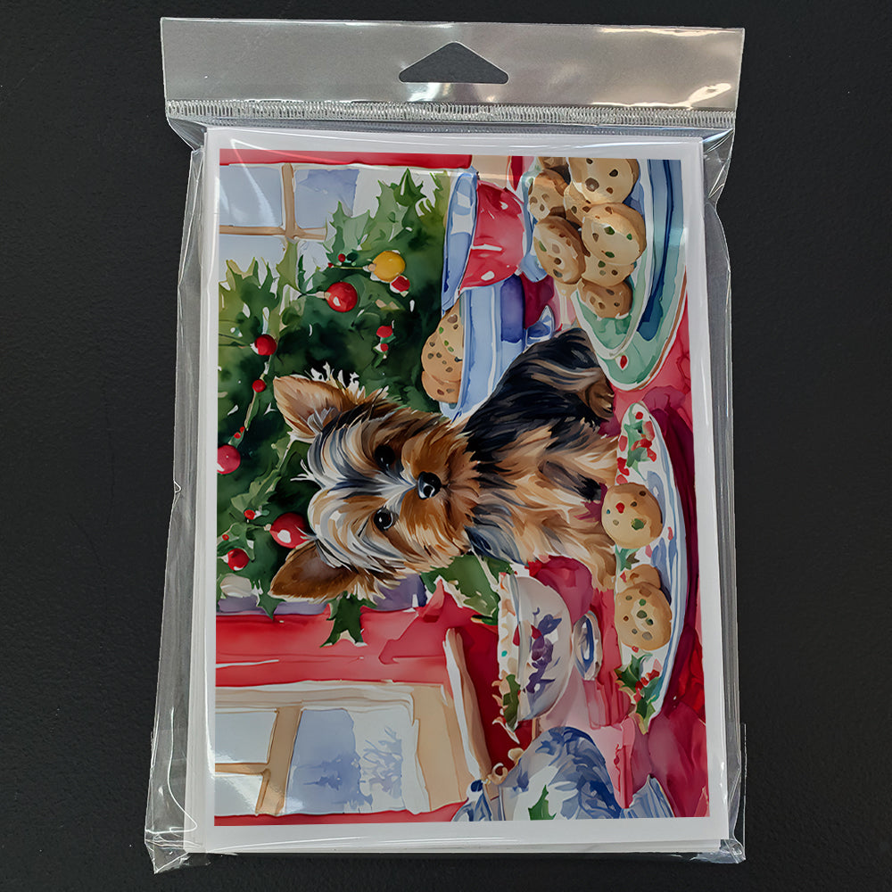 Yorkshire Terrier Yorkie Christmas Cookies Greeting Cards Pack of 8