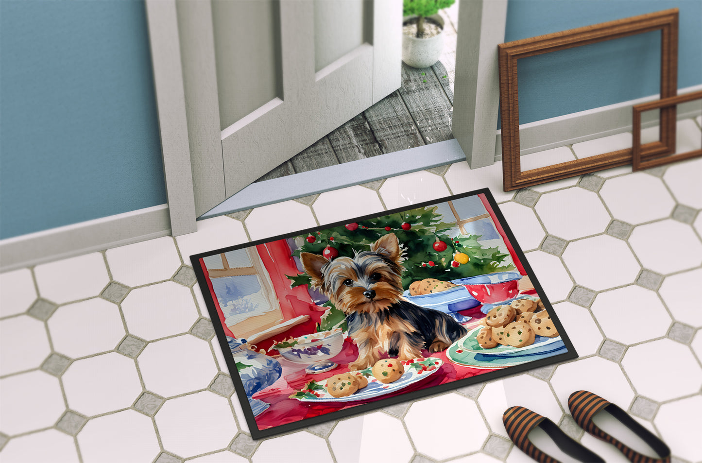 Yorkshire Terrier Yorkie Christmas Cookies Doormat