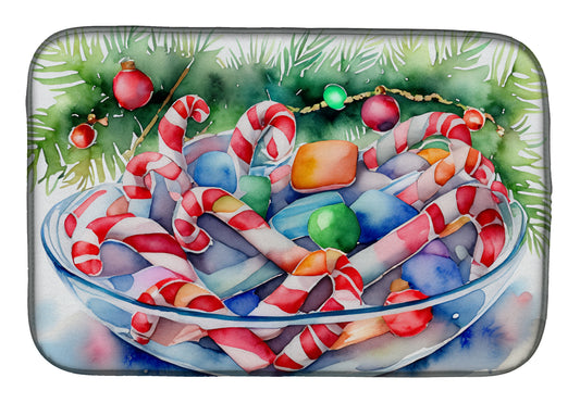 Buy this Christmas Candy Canes Dish Drying Mat