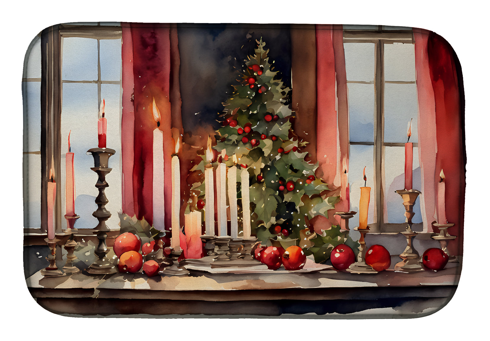 Buy this Christmas Candles Dish Drying Mat