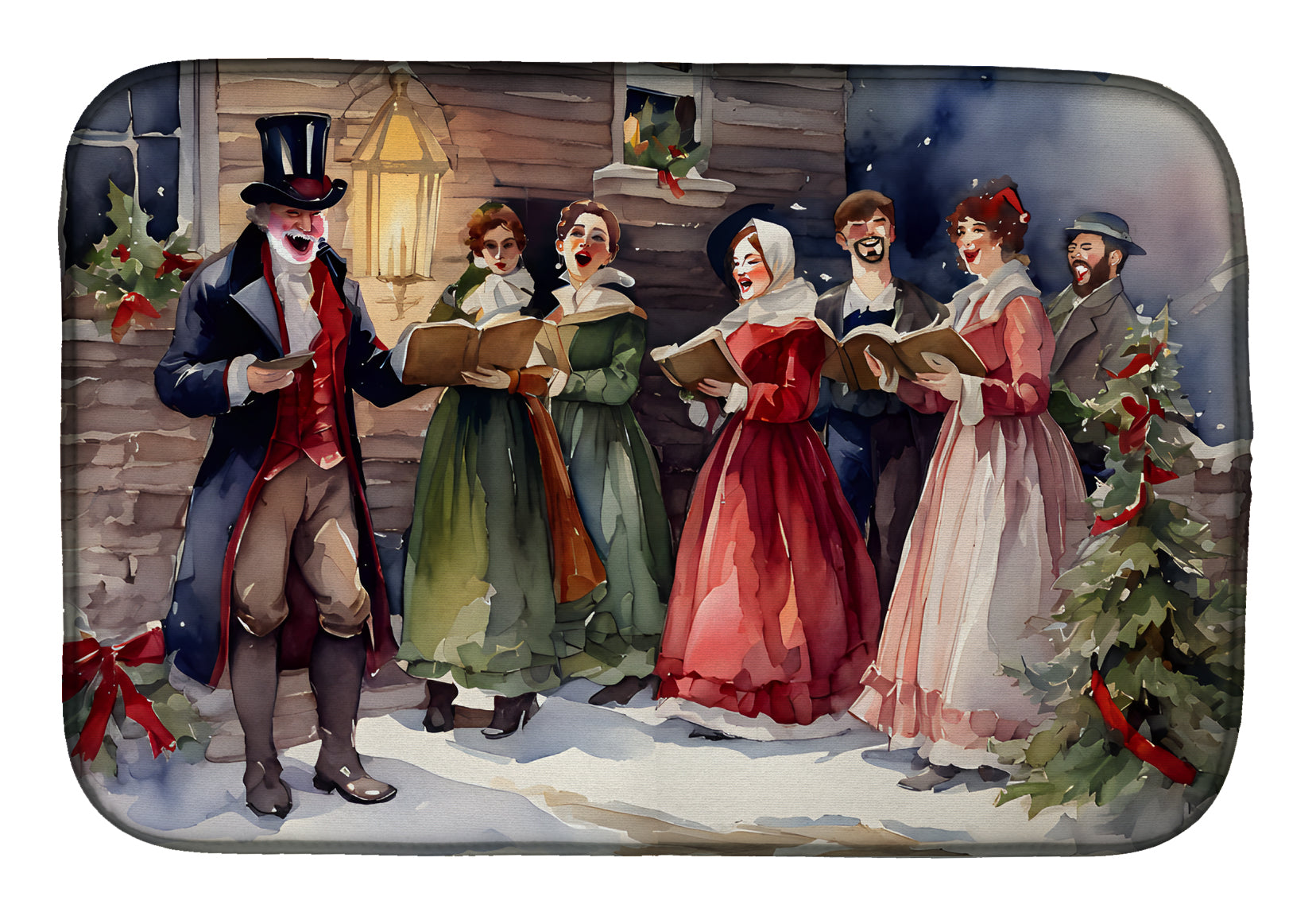 Buy this Christmas Carolers Dish Drying Mat
