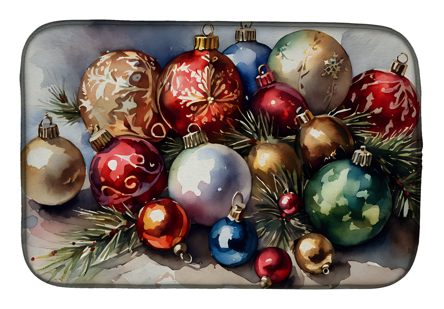Buy this Christmas Ornaments Dish Drying Mat