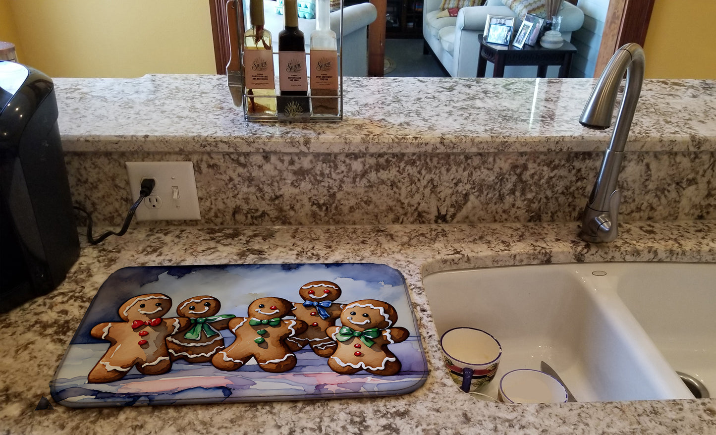 Christmas Gingerbread Dish Drying Mat