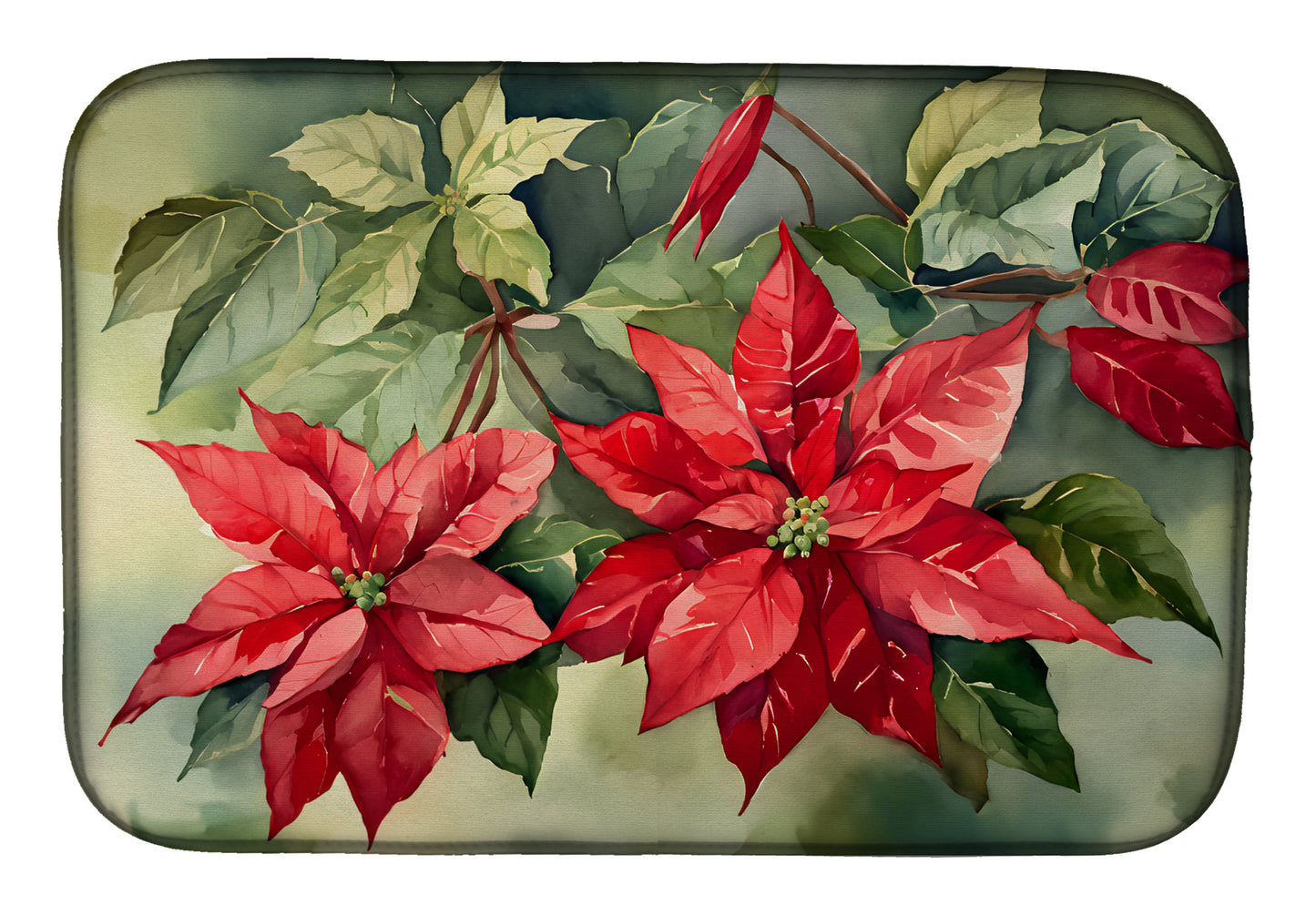 Buy this Christmas Poinsettias Dish Drying Mat