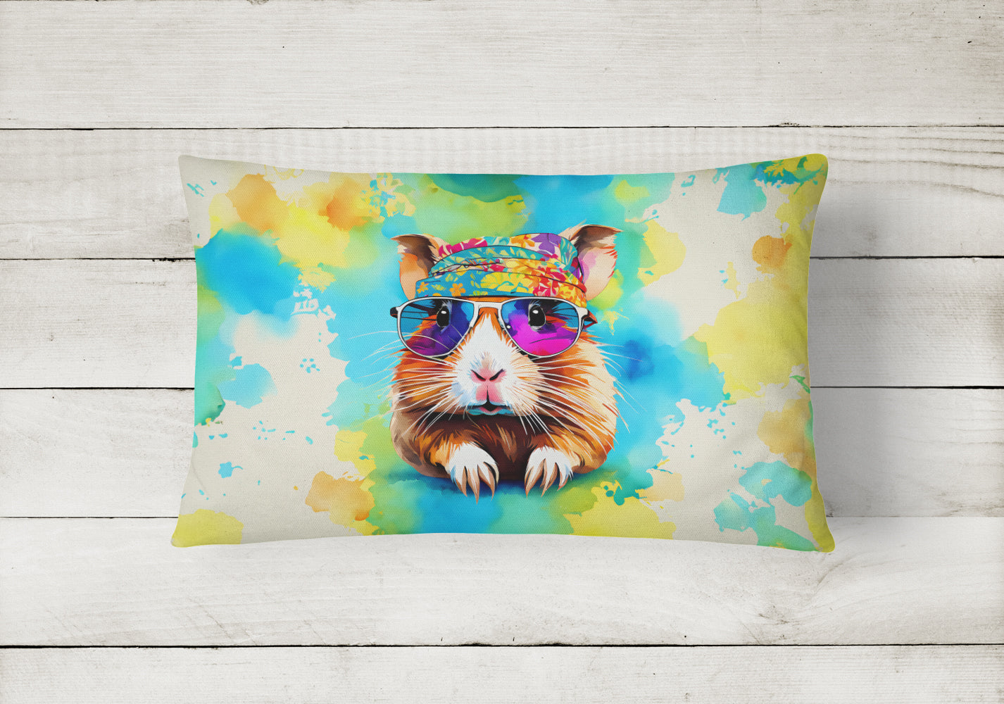 Hippie Animal Guinea Pig Throw Pillow