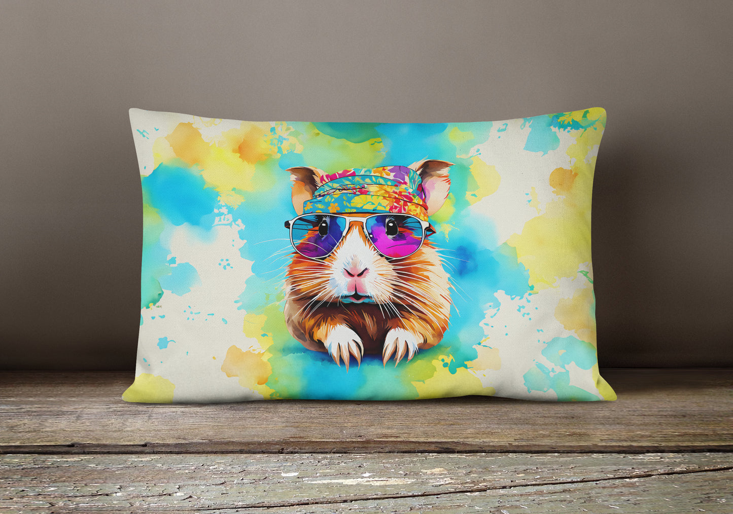 Hippie Animal Guinea Pig Throw Pillow