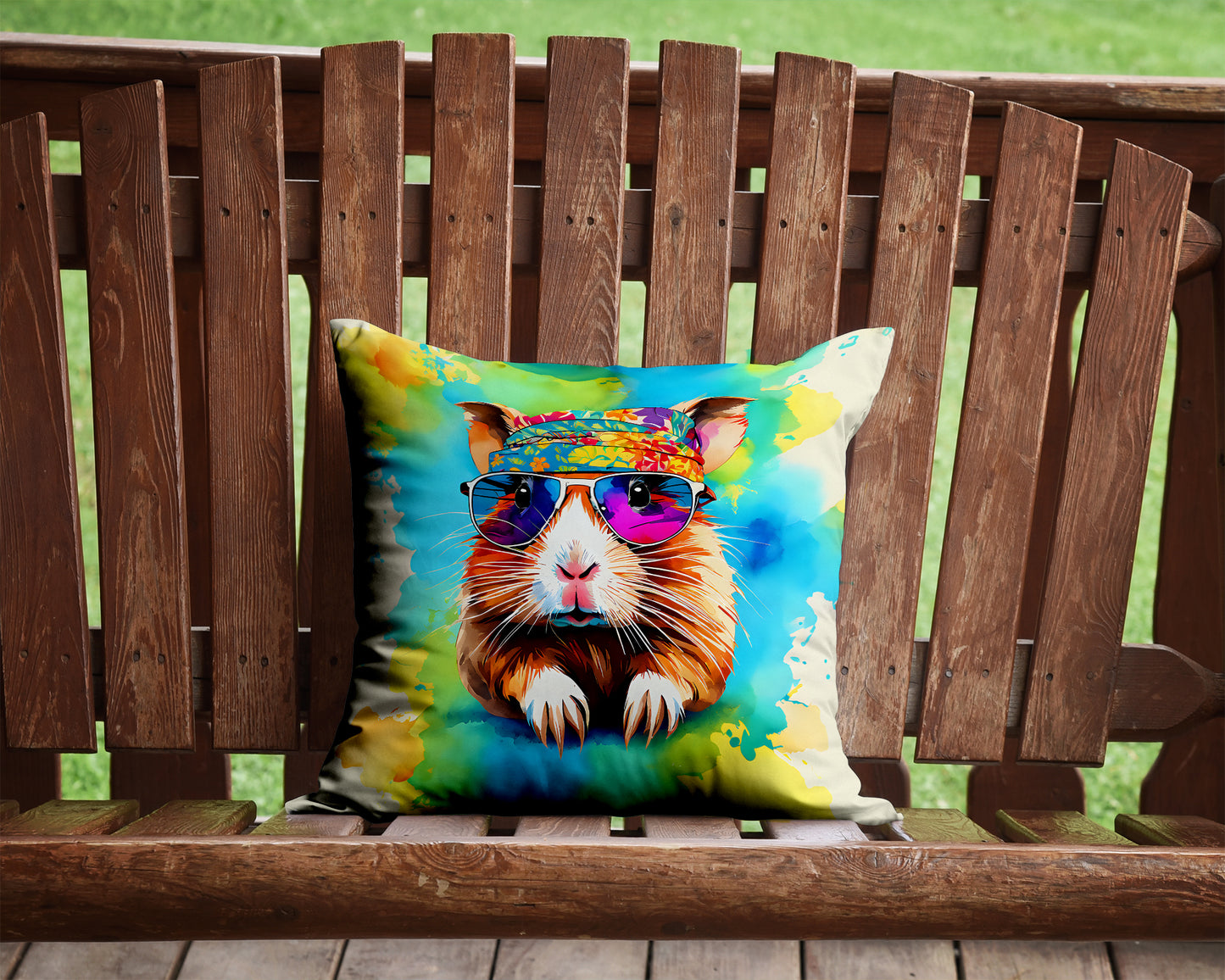 Hippie Animal Guinea Pig Throw Pillow