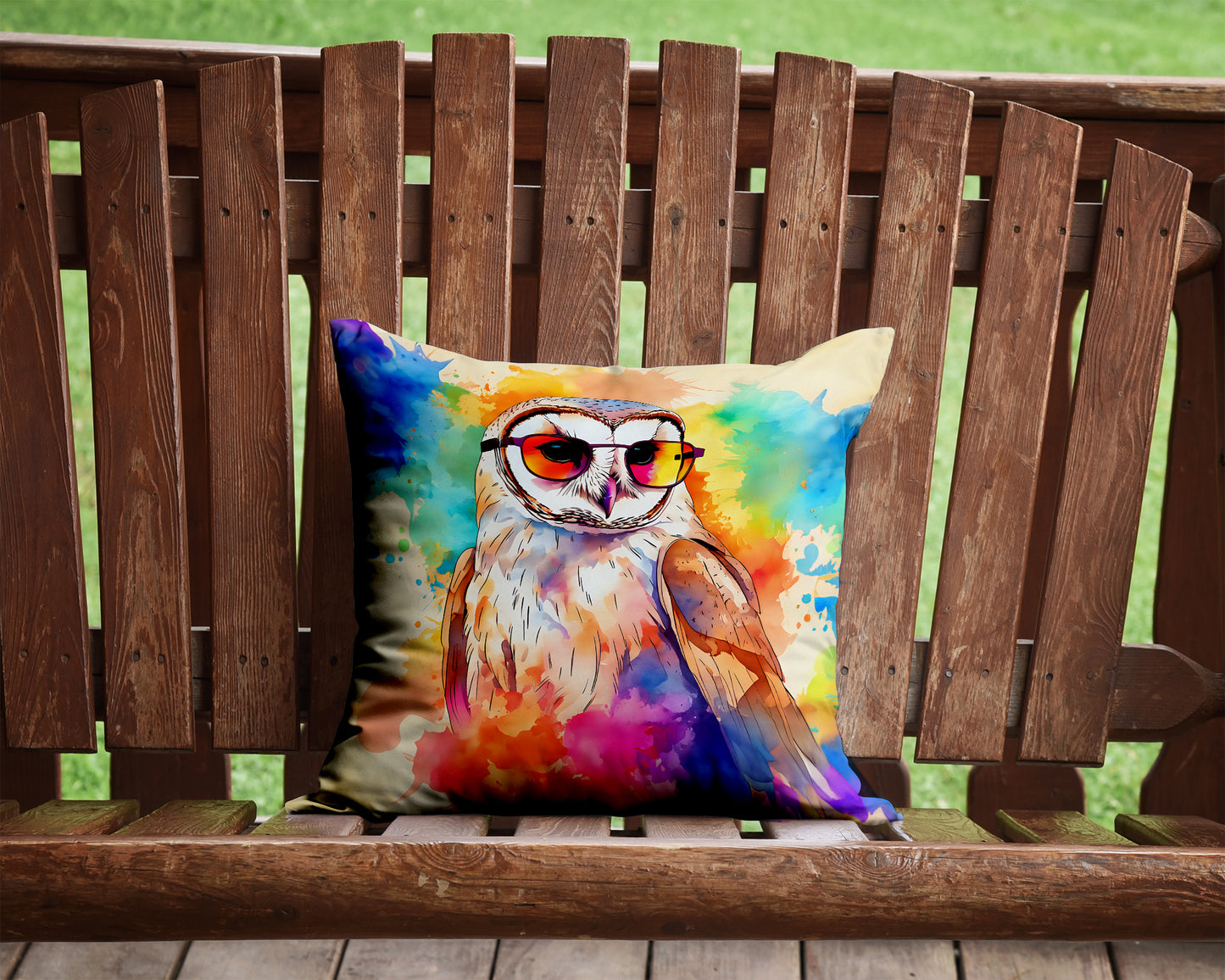 Hippie Animal Barn Owl Throw Pillow