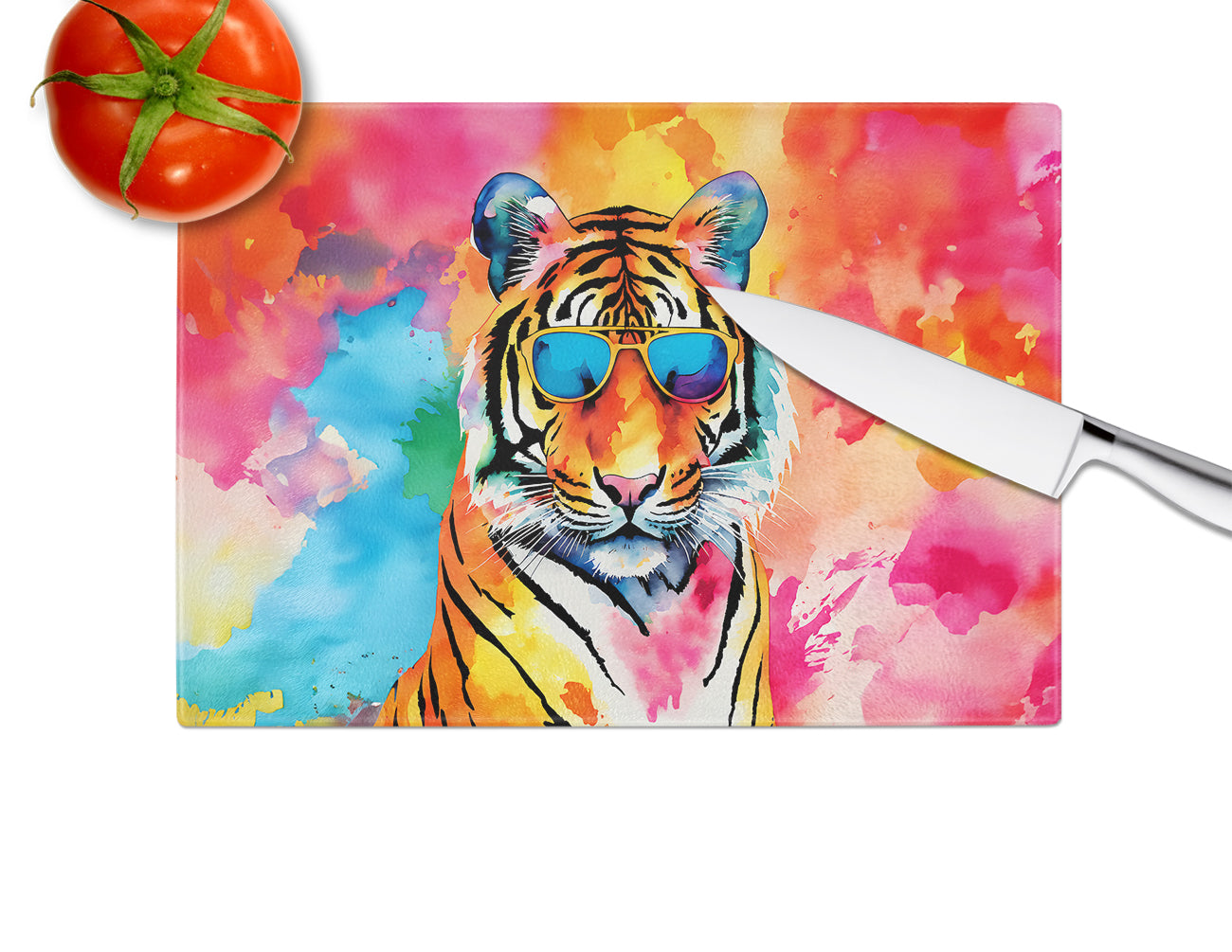 Hippie Animal Bengal Tiger Glass Cutting Board