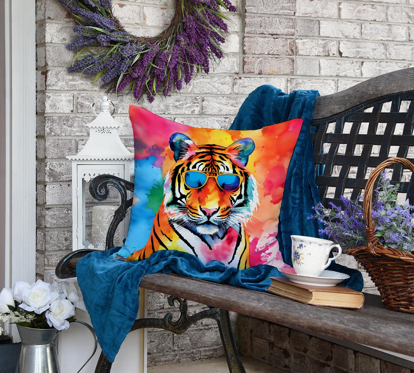 Hippie Animal Bengal Tiger Throw Pillow