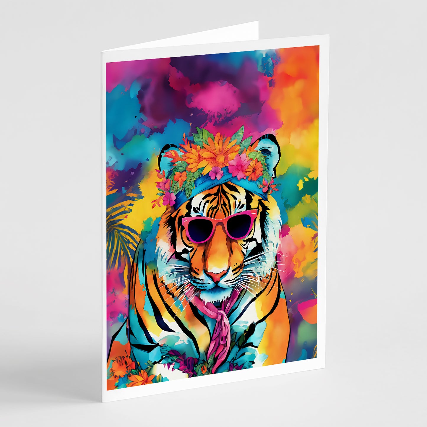 Buy this Hippie Animal Bengal Tiger Greeting Cards Pack of 8