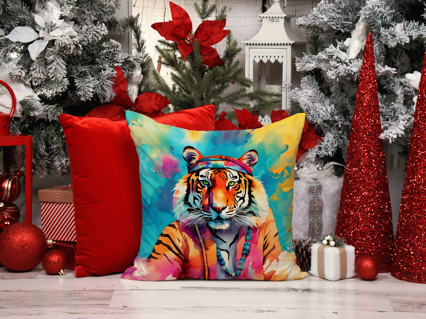 Hippie Animal Bengal Tiger Throw Pillow