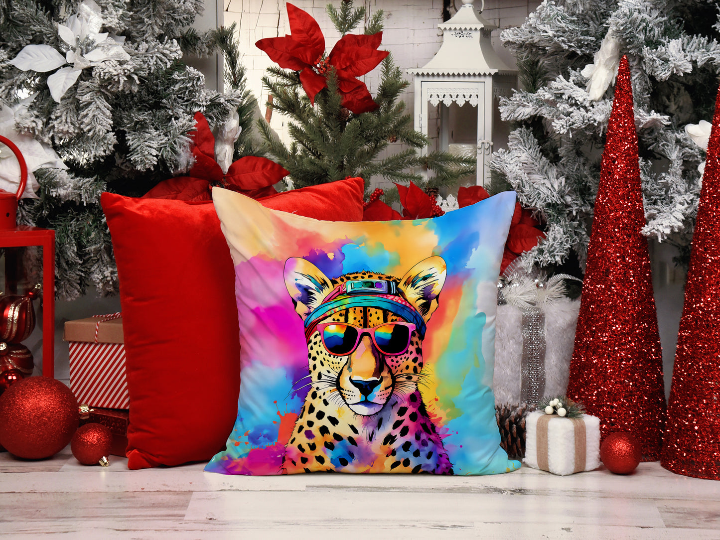 Hippie Animal Cheetah Throw Pillow