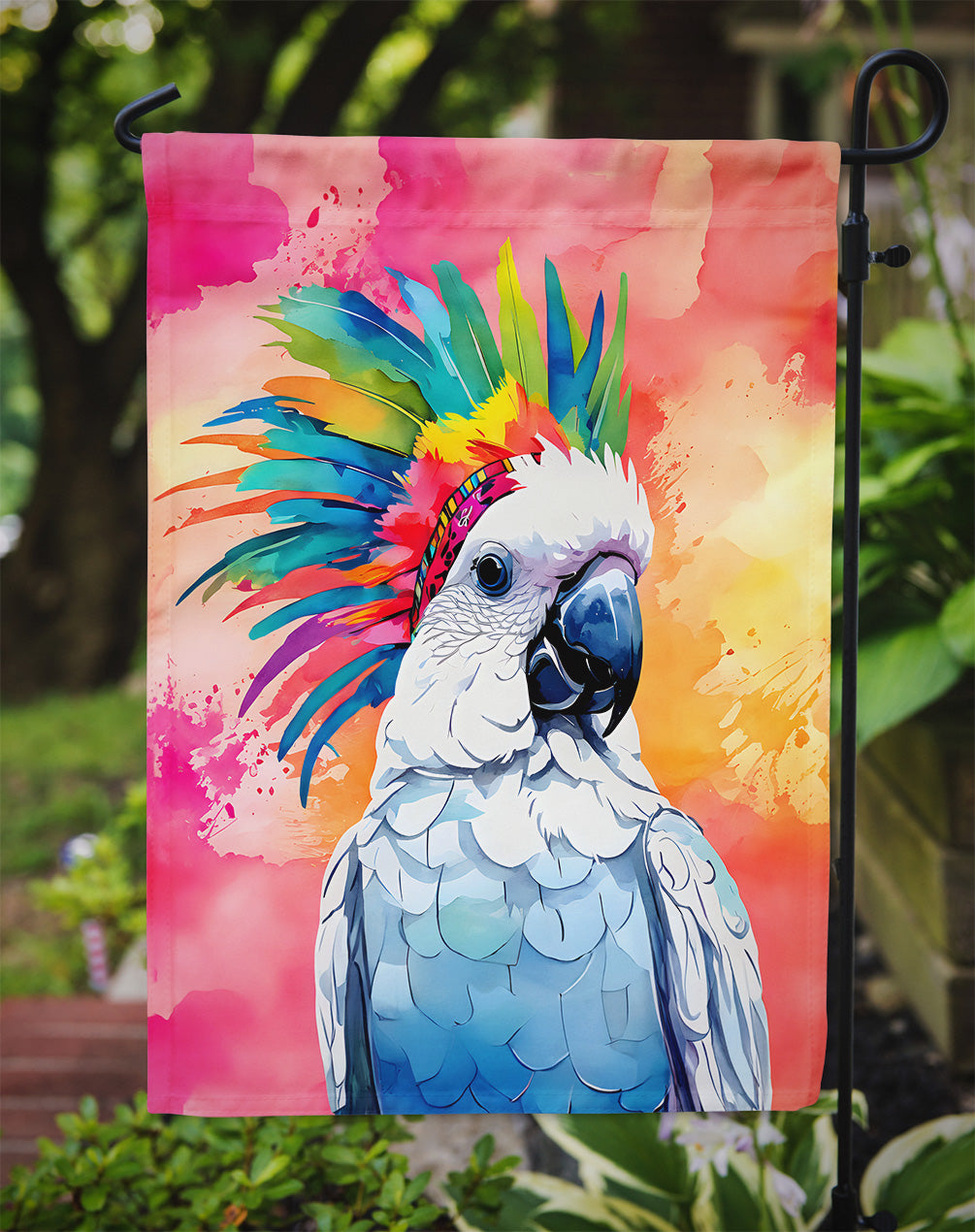 Hippie Animal Cockatoo Garden Flag