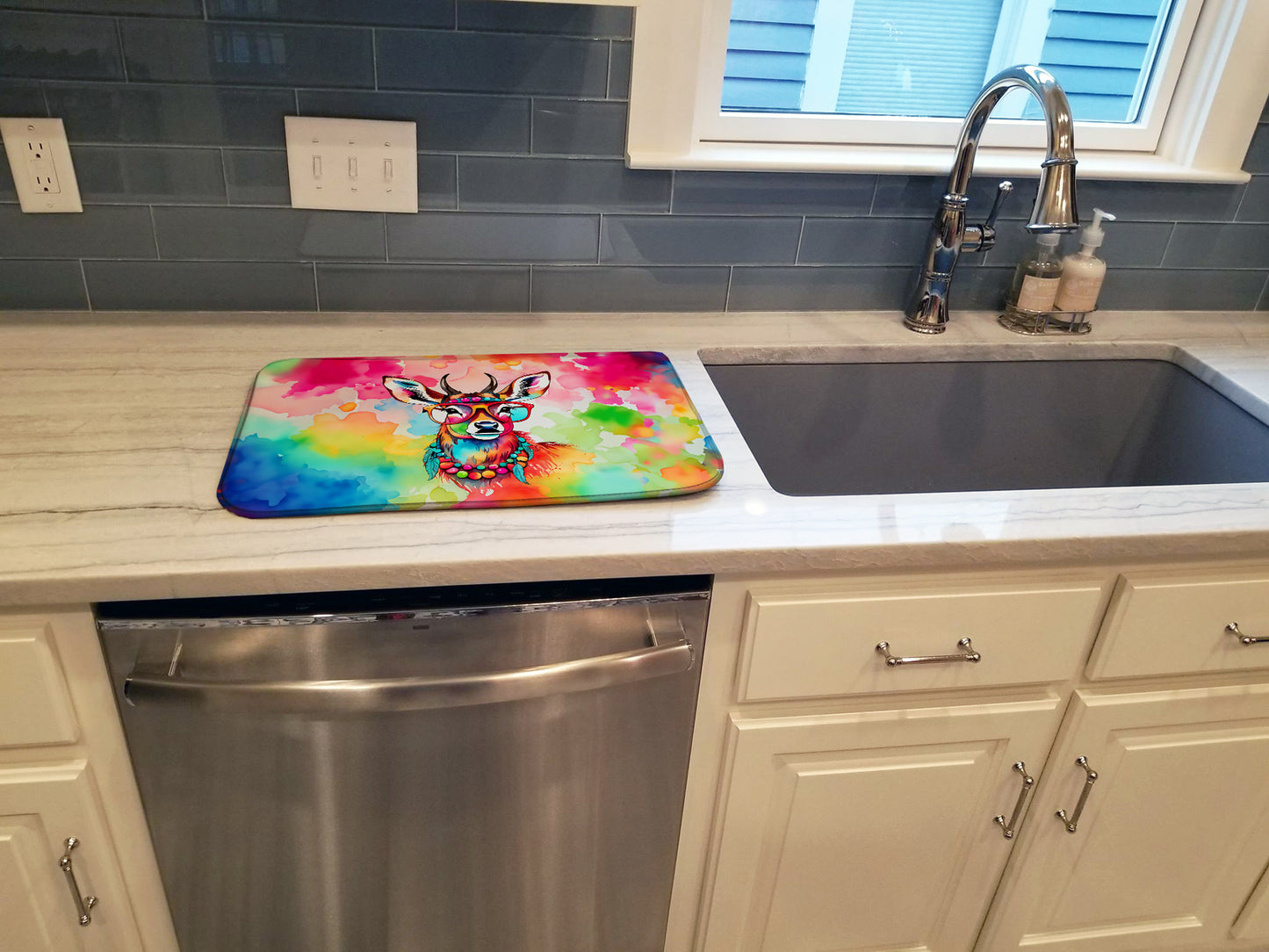 Hippie Animal Deer Dish Drying Mat