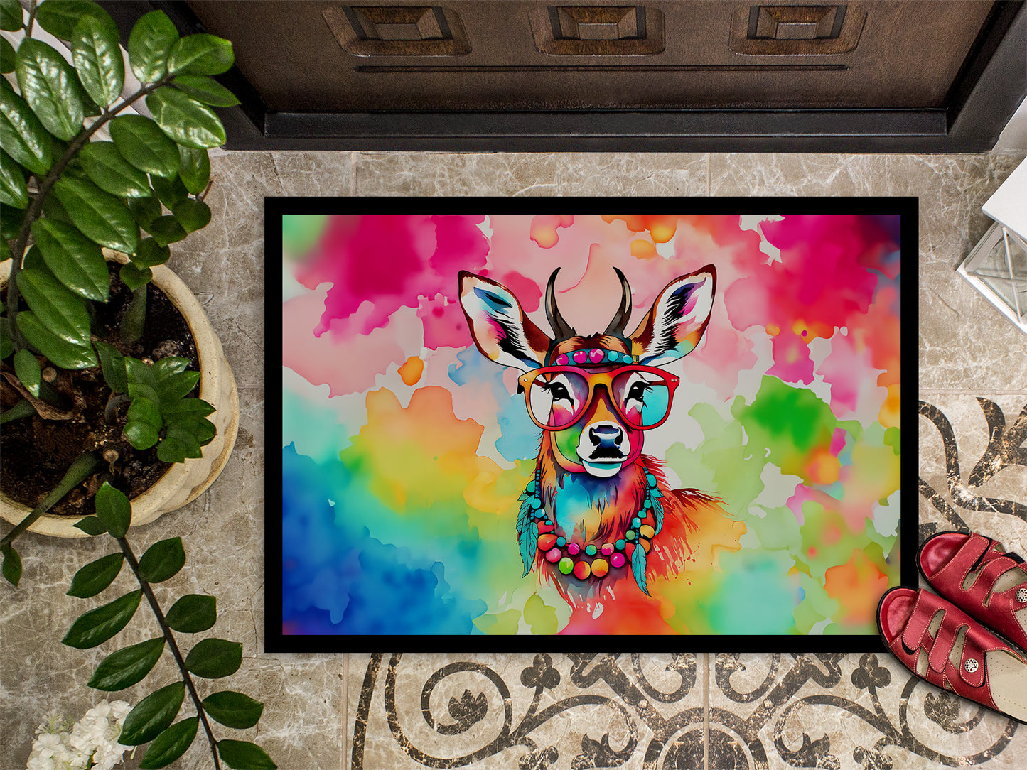 Hippie Animal Deer Doormat