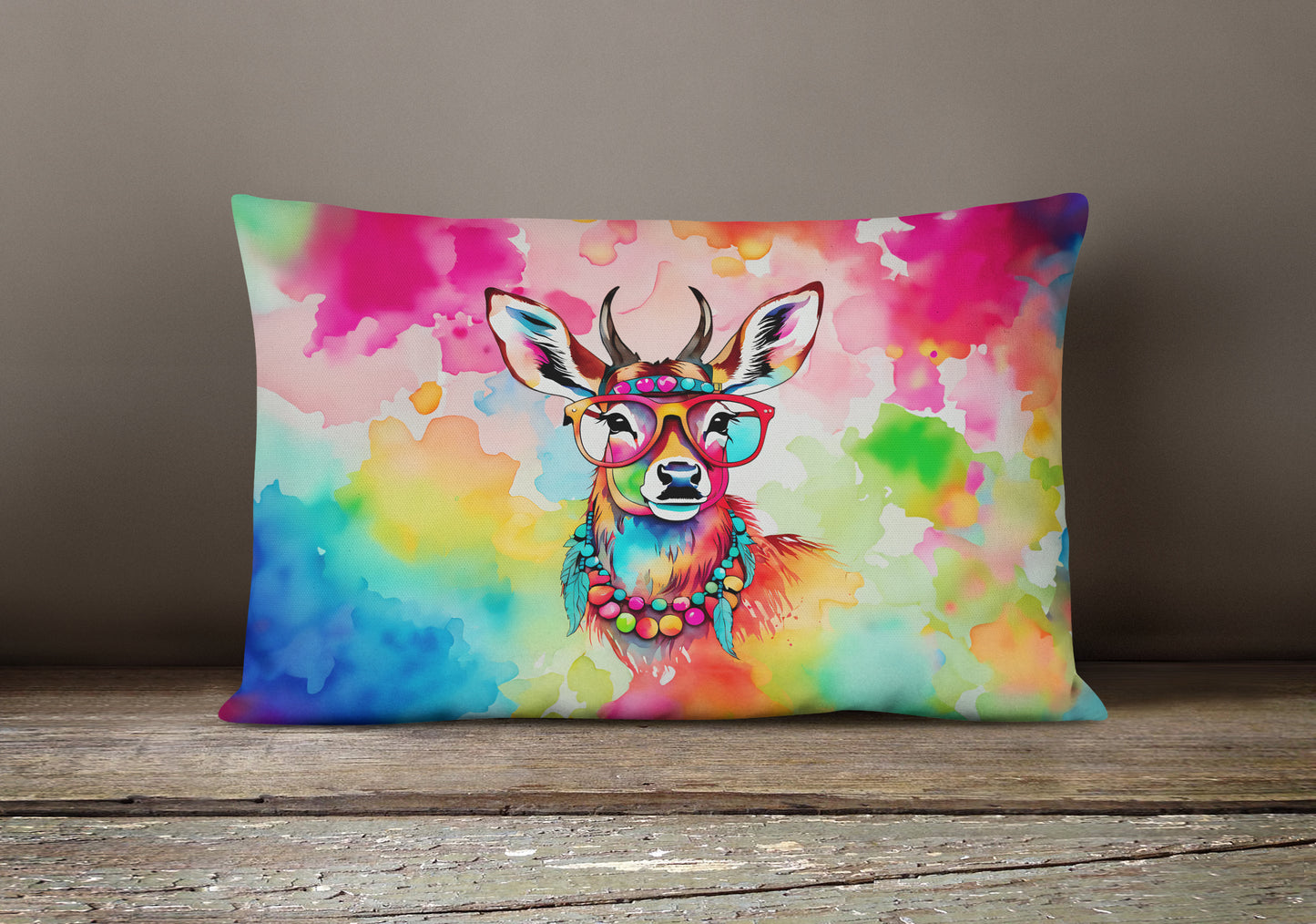 Hippie Animal Deer Throw Pillow