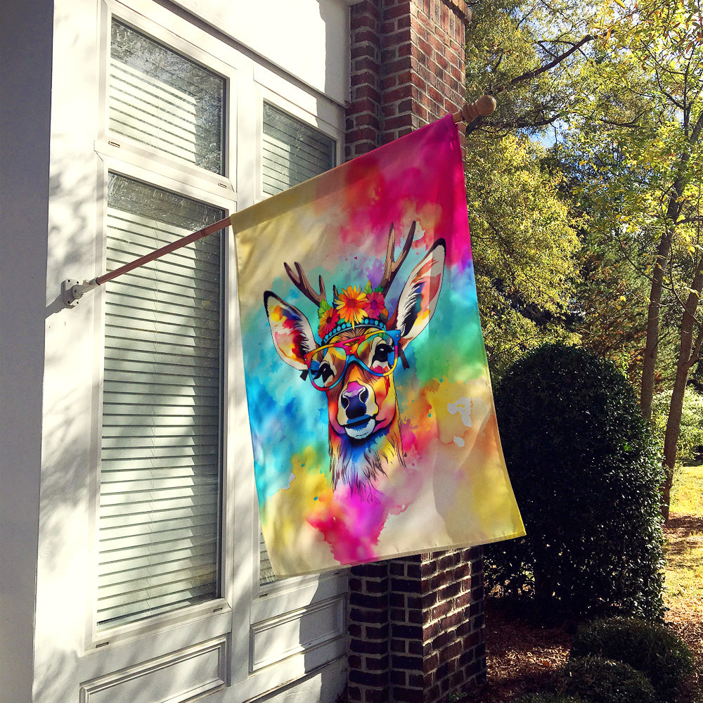 Hippie Animal Deer House Flag