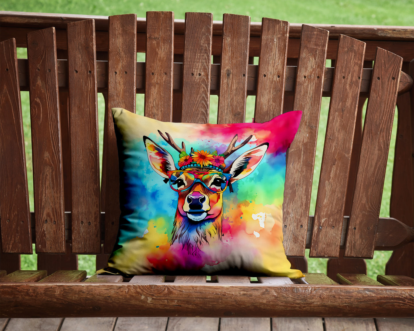 Hippie Animal Deer Throw Pillow