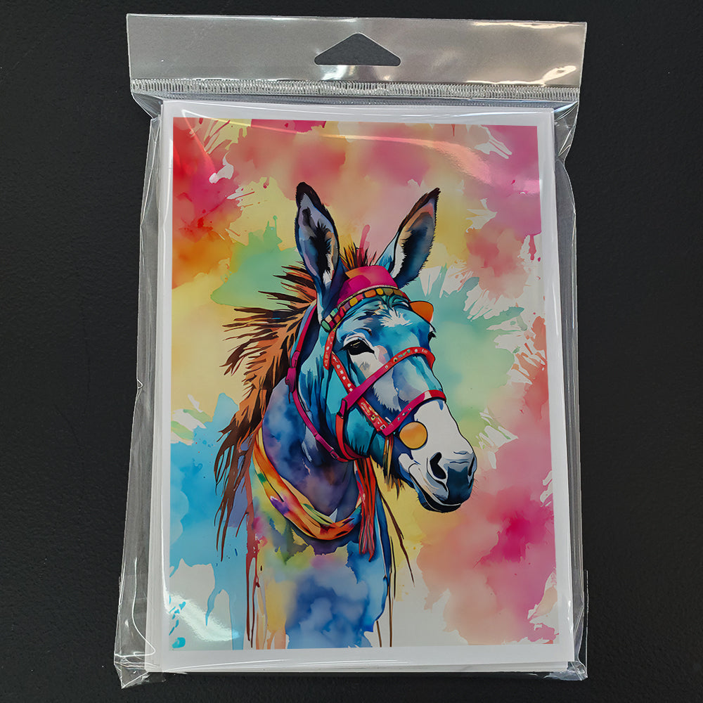 Hippie Animal Donkey Greeting Cards Pack of 8