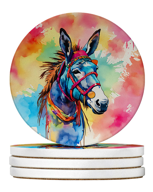 Buy this Hippie Animal Donkey Large Sandstone Coasters Pack of 4