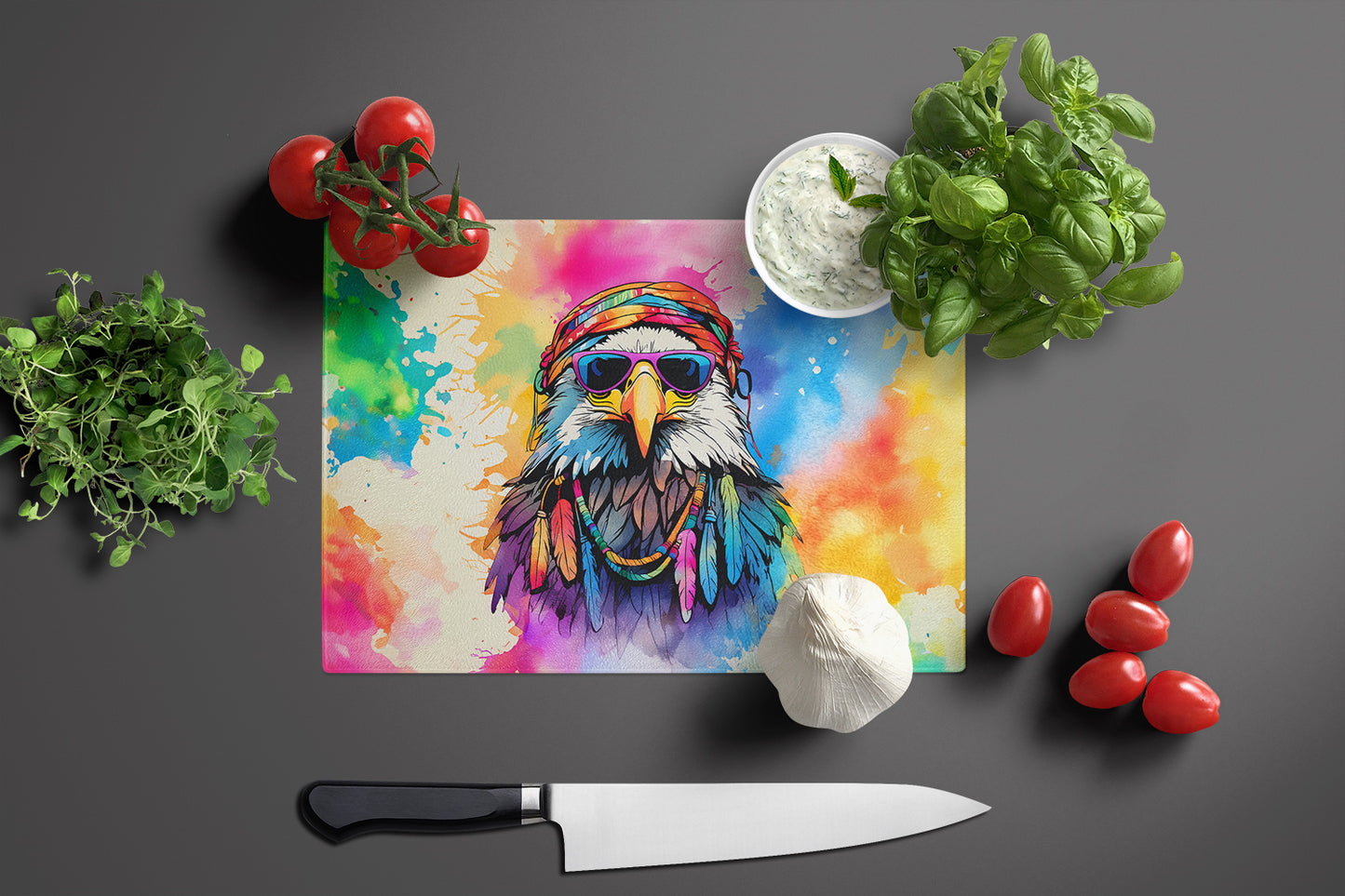 Hippie Animal Eagle Glass Cutting Board