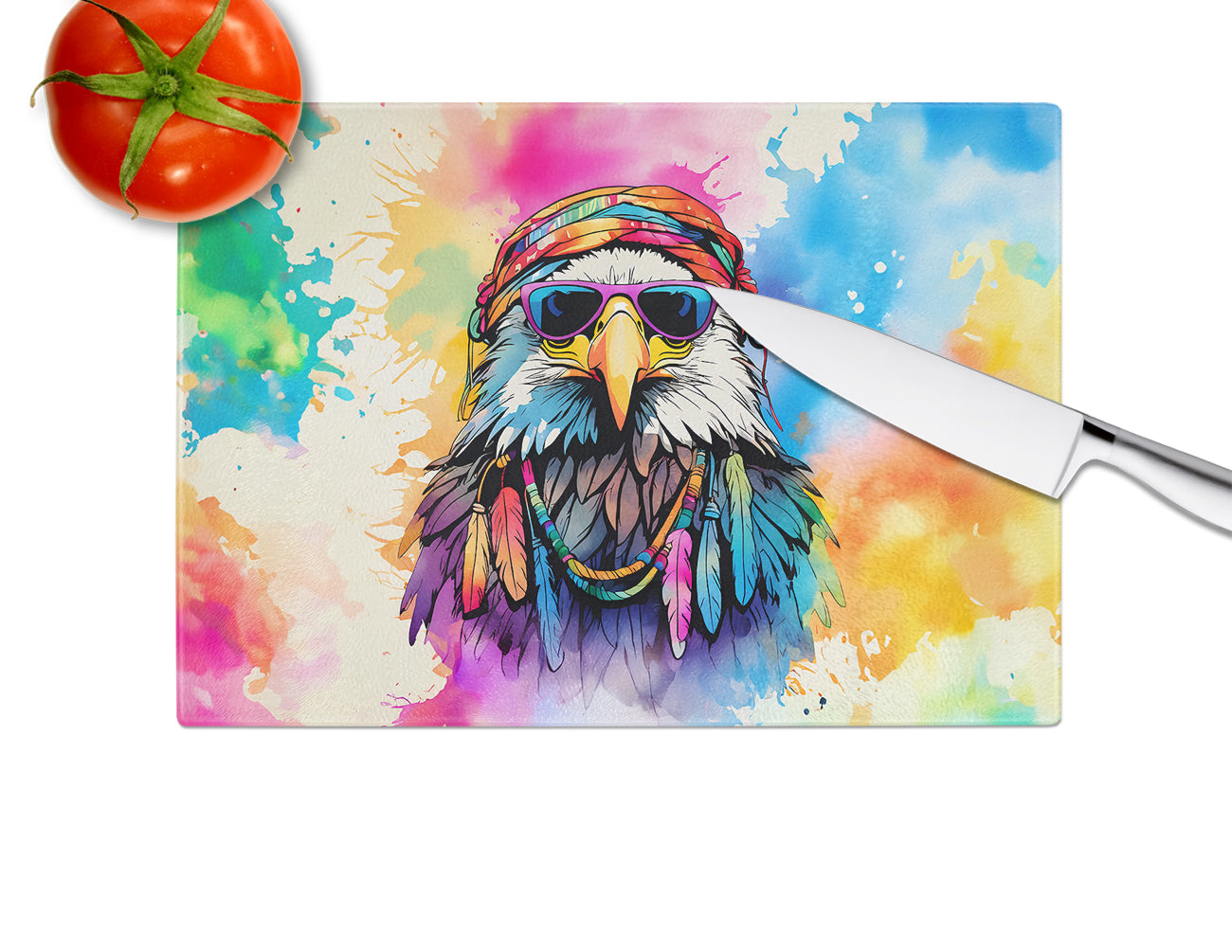 Hippie Animal Eagle Glass Cutting Board