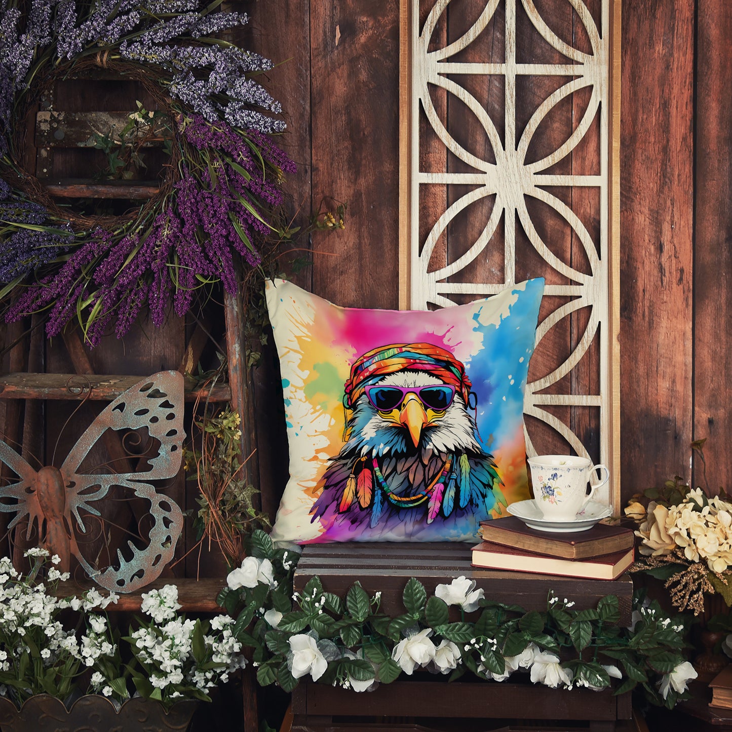 Hippie Animal Eagle Throw Pillow