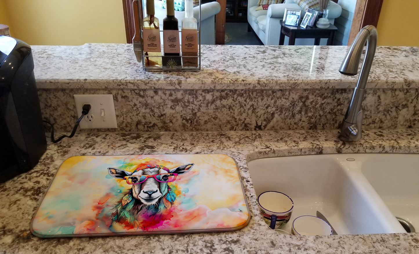 Hippie Animal Goat Dish Drying Mat