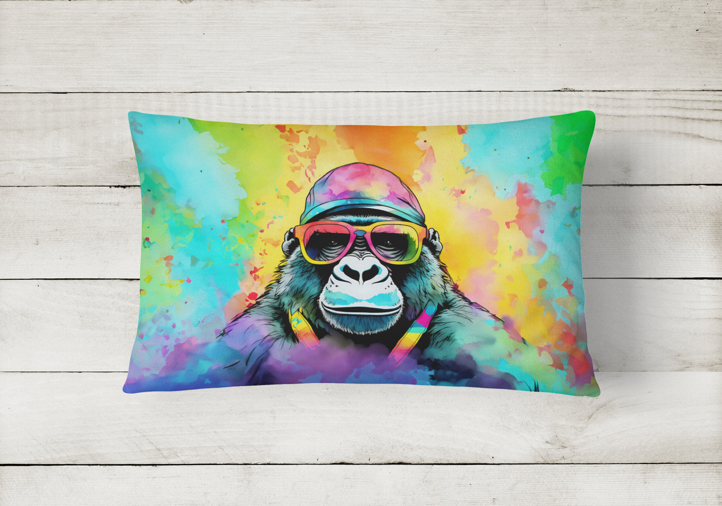 Hippie Animal Gorilla Throw Pillow