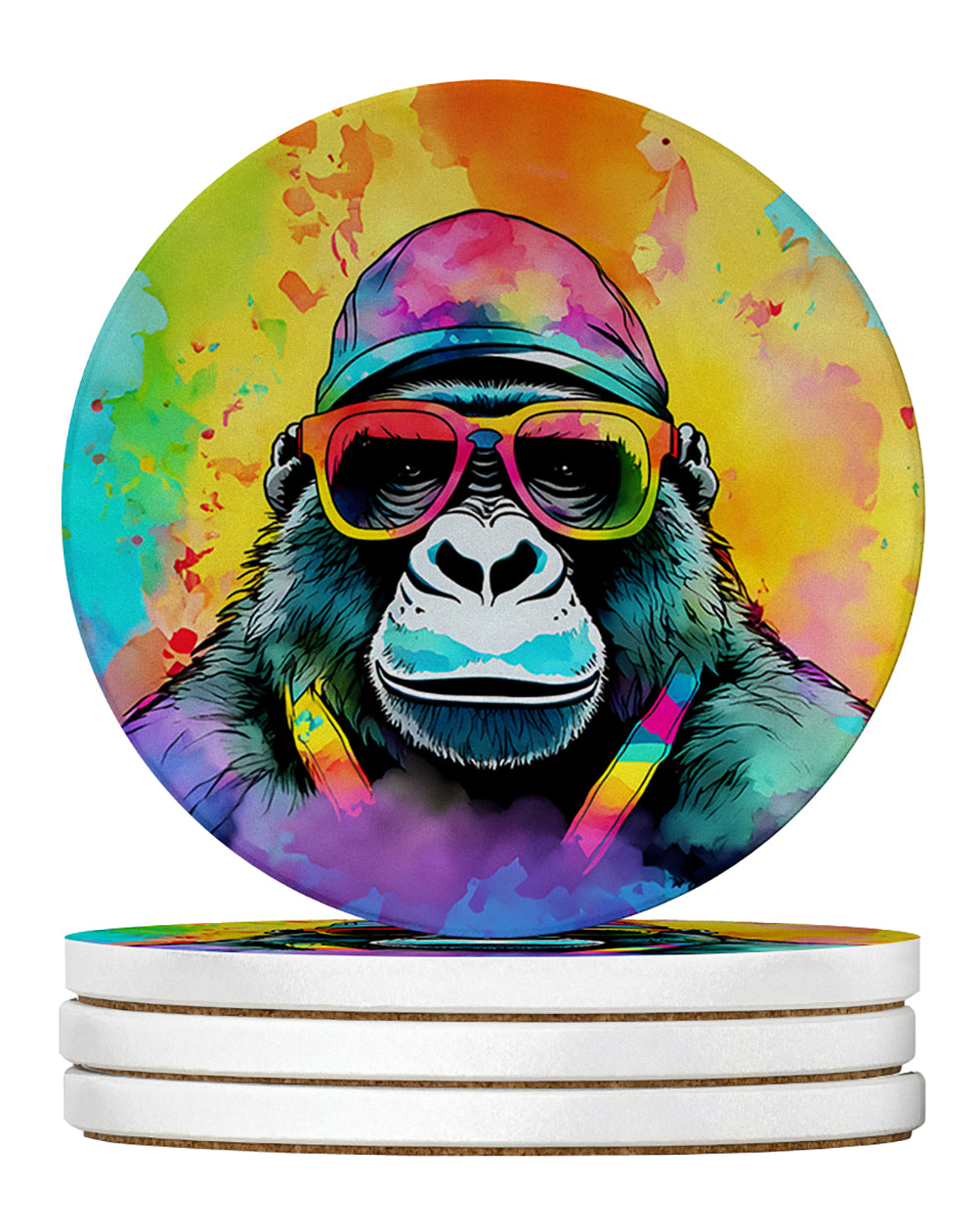Buy this Hippie Animal Gorilla Large Sandstone Coasters Pack of 4