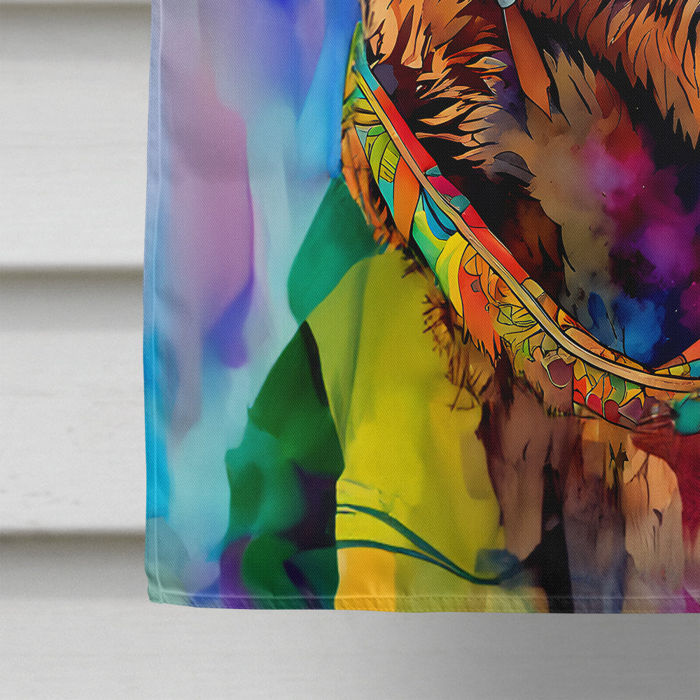 Hippie Animal Grizzly Bear House Flag