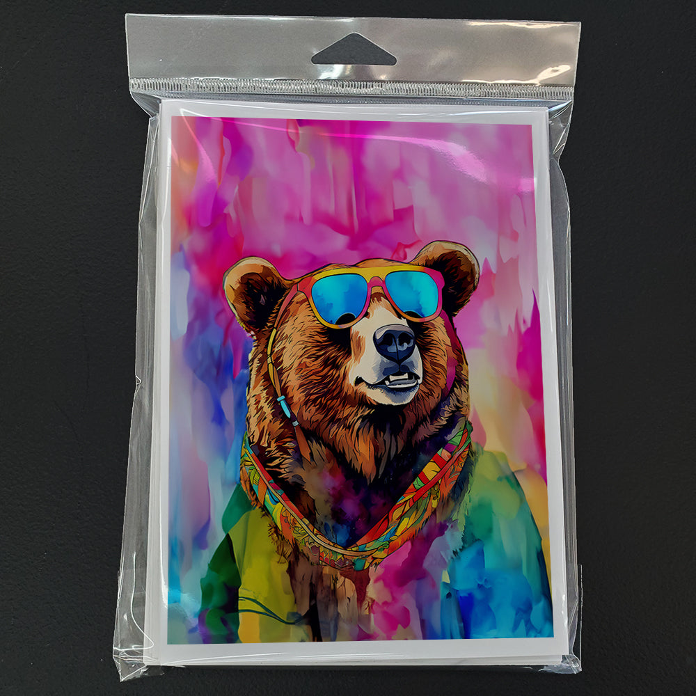 Hippie Animal Grizzly Bear Greeting Cards Pack of 8