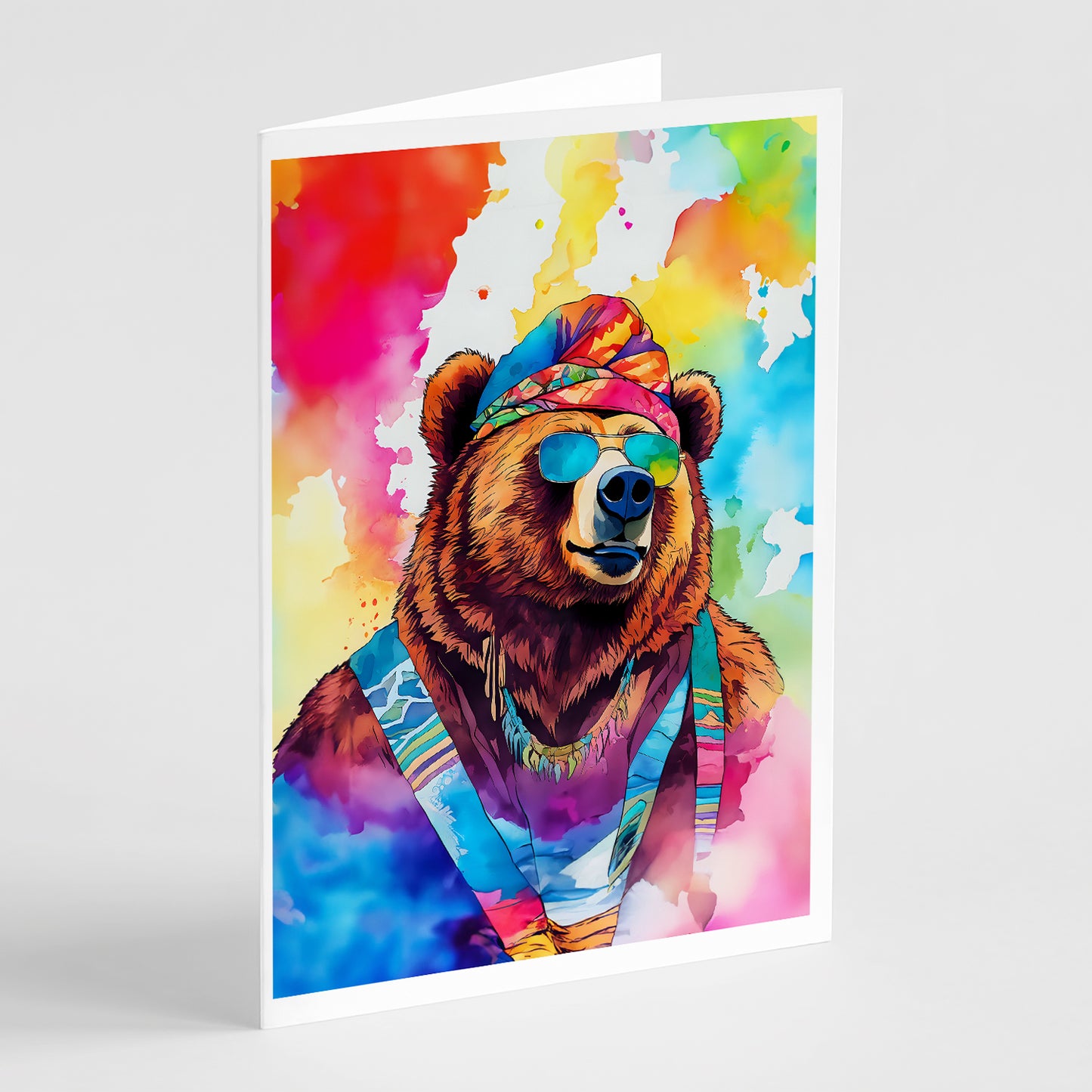 Buy this Hippie Animal Grizzly Bear Greeting Cards Pack of 8