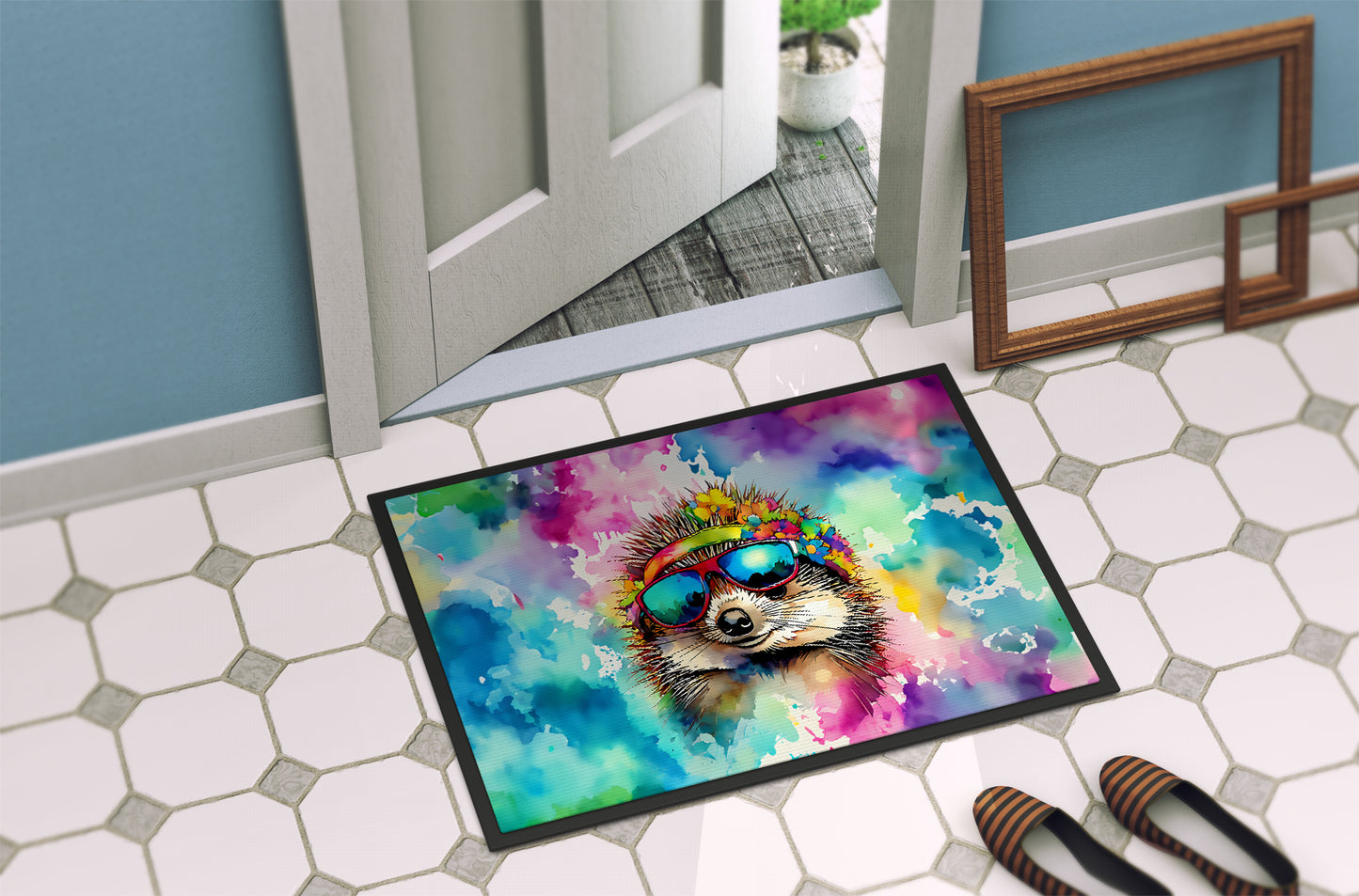 Hippie Animal Hedgehog Doormat