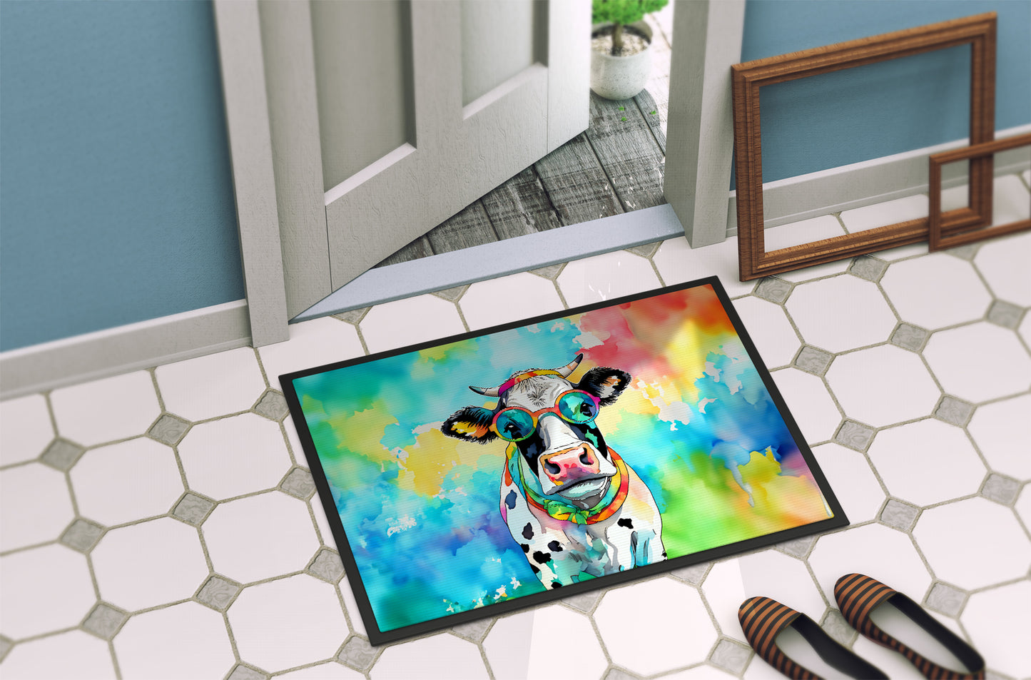 Hippie Animal Cow Doormat