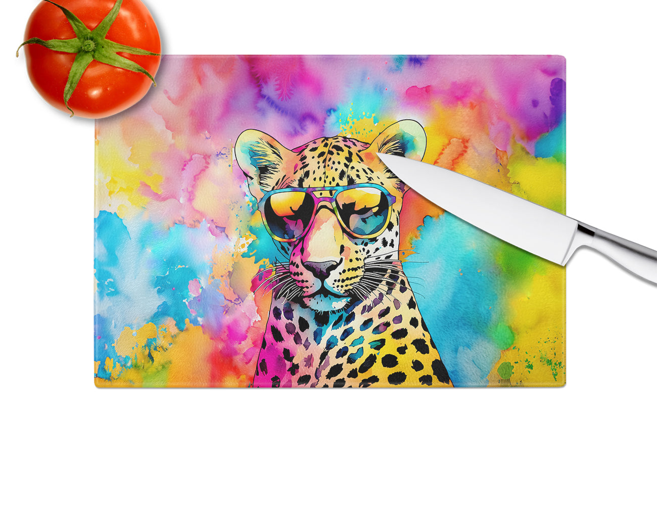 Hippie Animal Leopard Glass Cutting Board